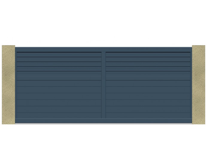 Portail Coulissant 1/3 Brise Vue Aluminium 	