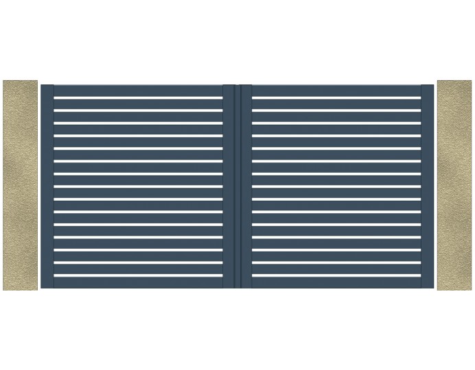 Portail Aluminium Battant lame 85mm Ajouré