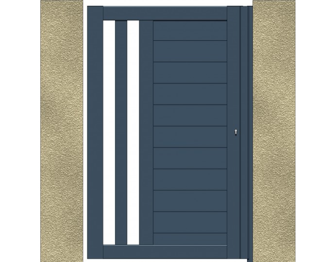 Portillon Alu contemporain asymétrique ajouré