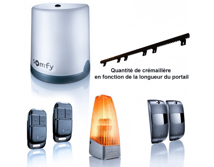 Motorisation pour Portail Coulissant SOMFY FREEVIA ORIGIN PLUS compris 2 télécommandes+crémaillères.
