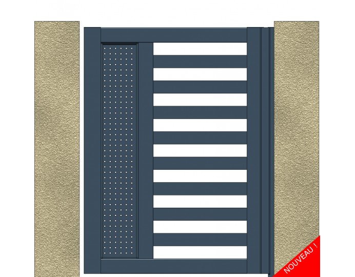 Portillon en Alu gamme open gris 7016