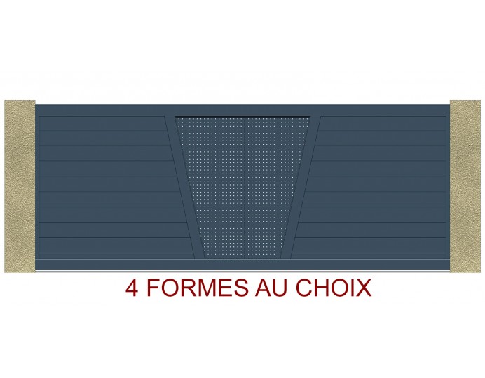 Prix Portail Coulissant tôle alu perforée en forme V