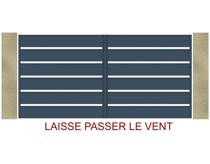 Portail Ajouré 2 Vantaux  RAL 7016