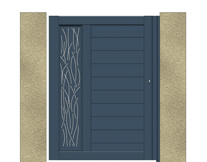 Petite porte de jardin design gris anthracite