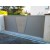 portail de clôture coulissant aluminium design tôle alu perforée couleur taupe ral 7006