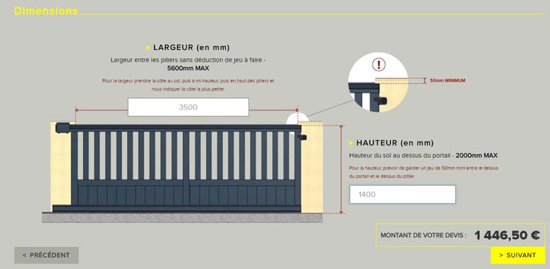configurateur de portail sur mesure