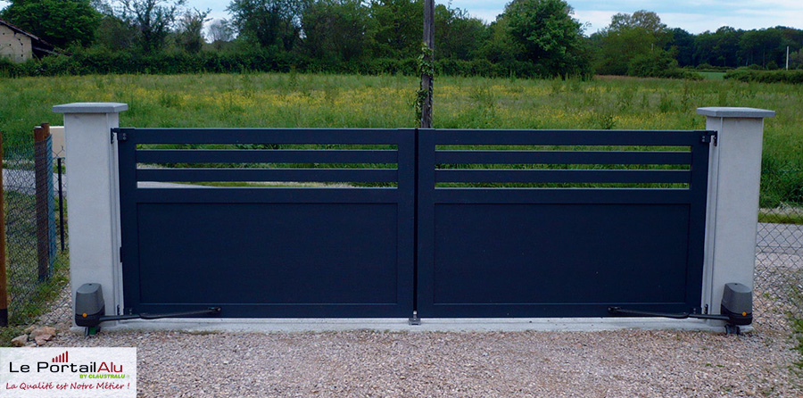 barreaudage horizontal sur 1 tiers du portail