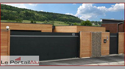 installation portail coulissant alu départ 25