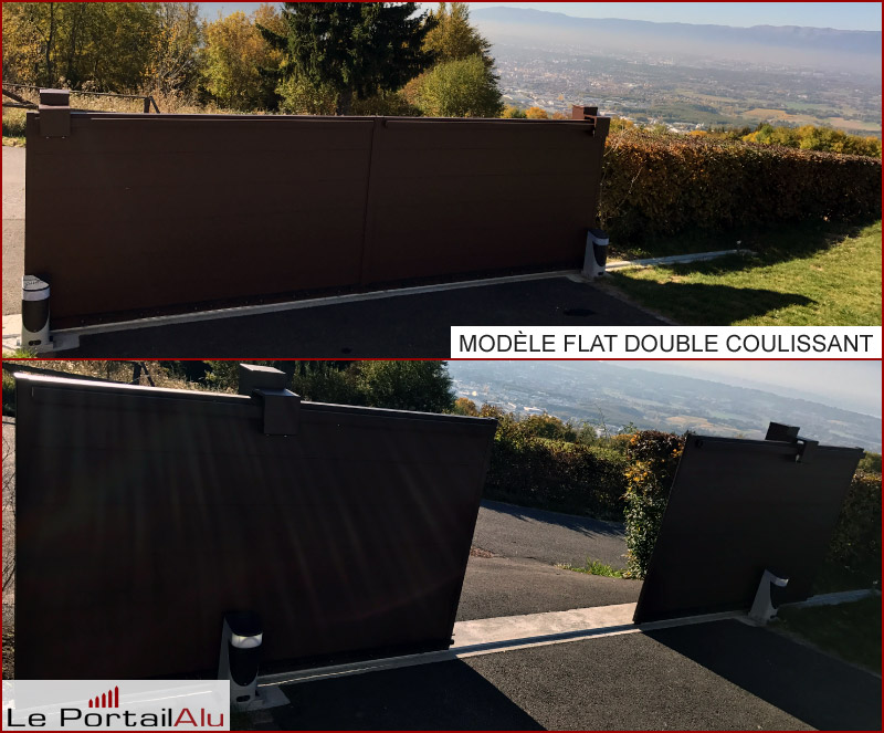 Portail vantaux inégaux Portail à deux vantaux coulissant