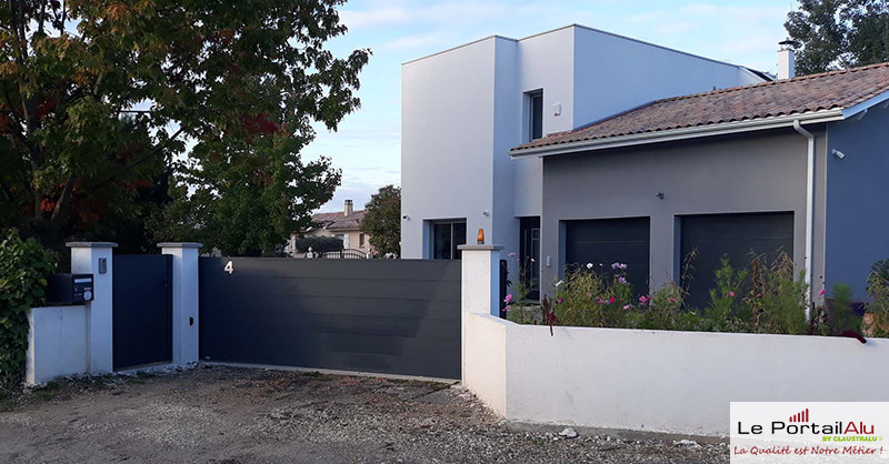 portail exterieur coupe droite pour maison design