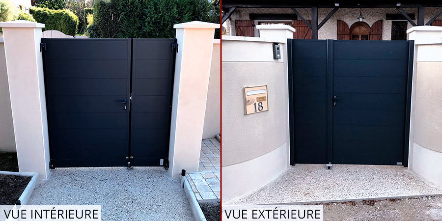 Portail Battant 1m90 2 tiers 1 tiers plein
