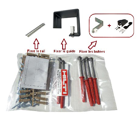 FIXATION RAIL PORTAIL COULISSANT VISSERIE PORTAIL COULISSANT
