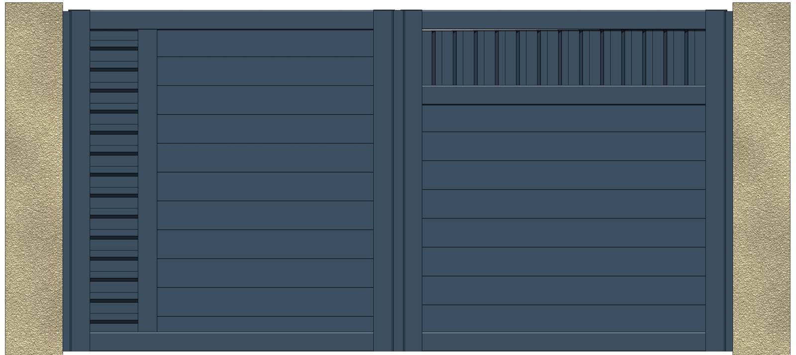 Portail Battant Asymétrique Brise Vue