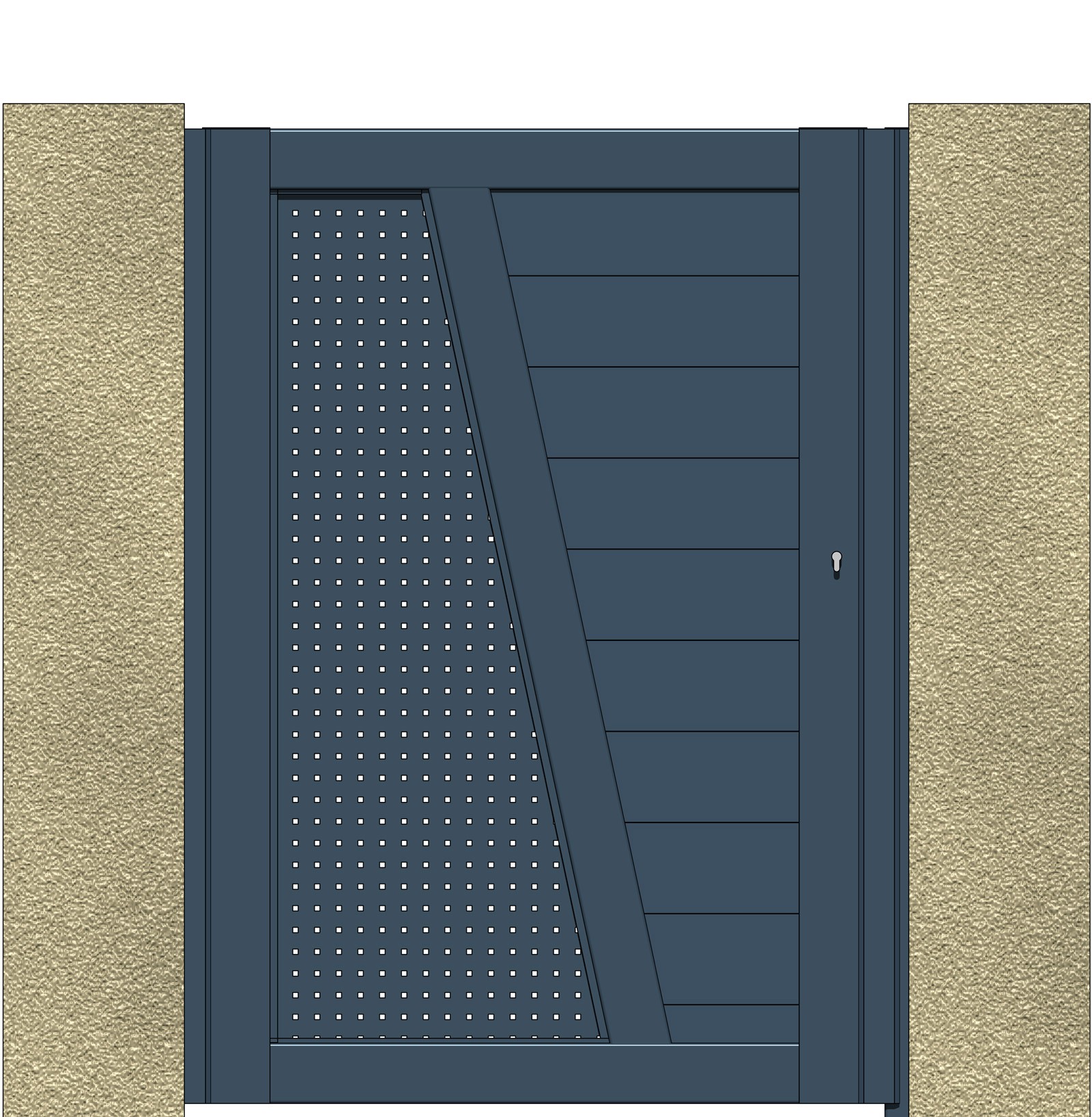 Portillon W Inversé tôle perforée alu